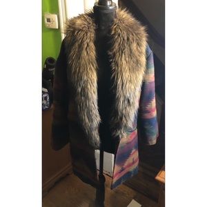 Cocoon Multi Jacket with Fur
